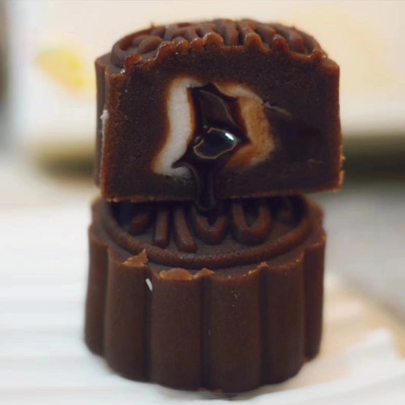 巧克力可可流心月饼、苏式糕点夹心月饼手作